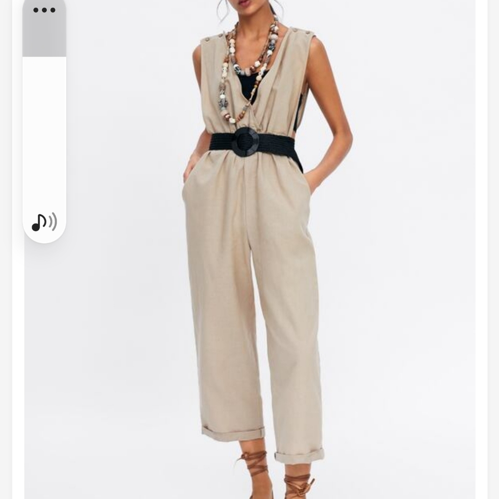 Zara gathered jumpsuit with straps